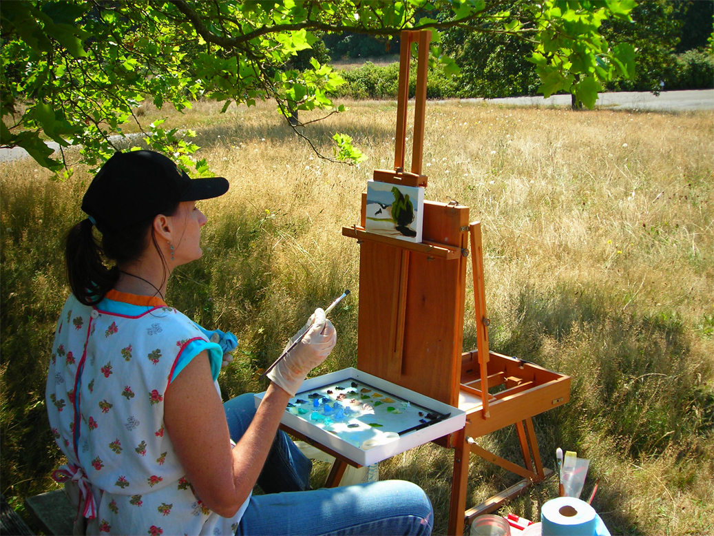 Painting a landscape study